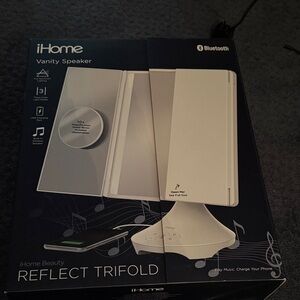 iHome White Reflect Trifold Vanity Speaker